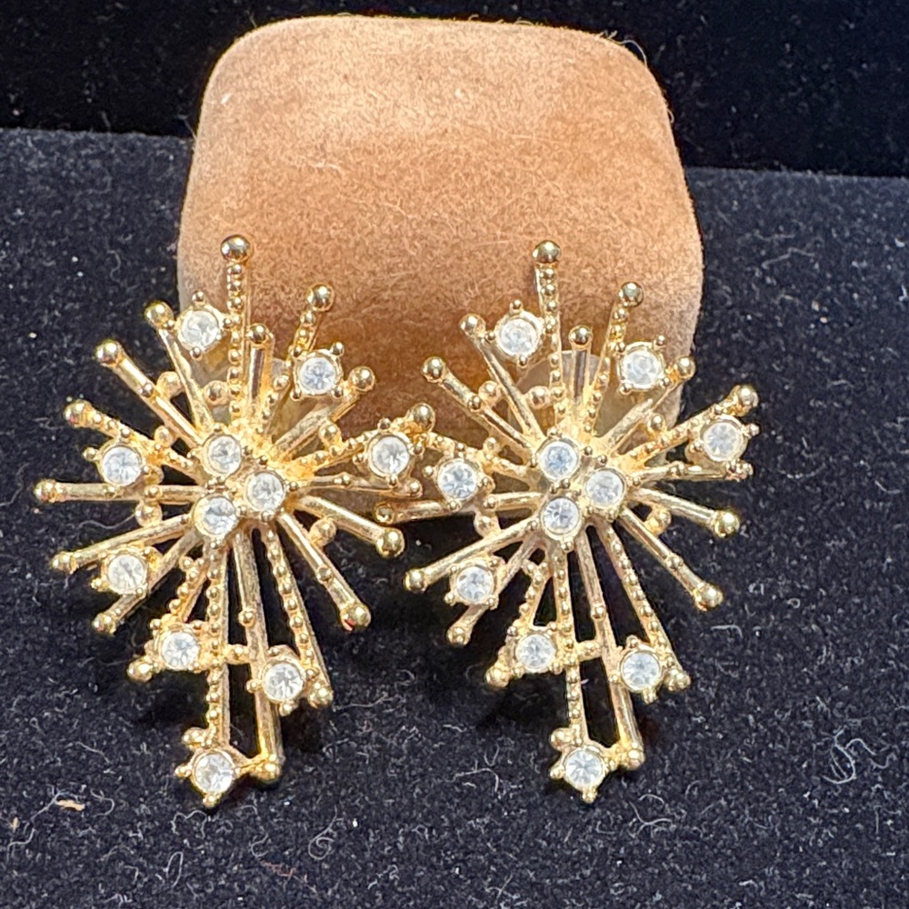 Avon Radiant Gold and Silver Burst Earrings